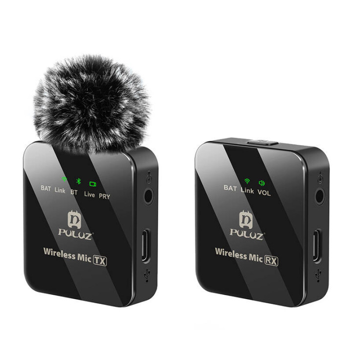 Беспроводной петличный микрофон PULUZ 1 TX + 1 RX