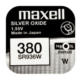 Maxell 380 / SR936W 1,55 V 75 mAh 0% Hg hõbeoksiidi aku