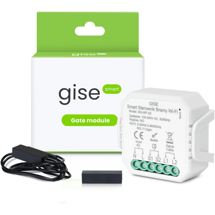 GISE Smart GG-WF-02 – Tuya Wi-Fi vartų valdiklis su atidarymo jutikliu