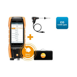 testo 300 NEXT LEVEL 1. komplekts — Dūmgāzu analizators (O2, CO līdz 4000 ppm)