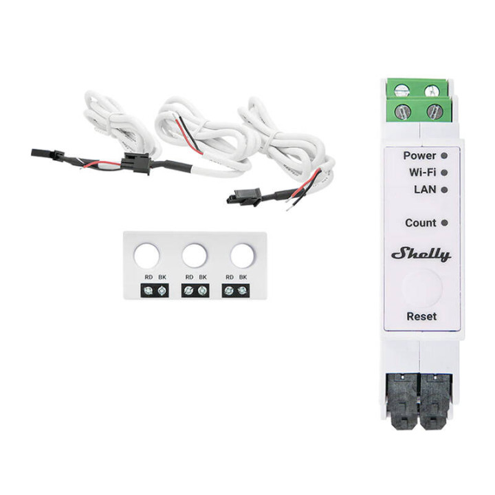 Shelly Pro 3EM-3CT63 WiFi 1/3-Phase Energy Meter with 3CT63 Clamps