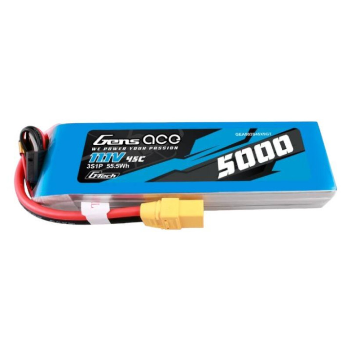 Gens ace G-Tech 5000mAh 11.1V 45C 3S1P lipo-akku XT90-liittimellä