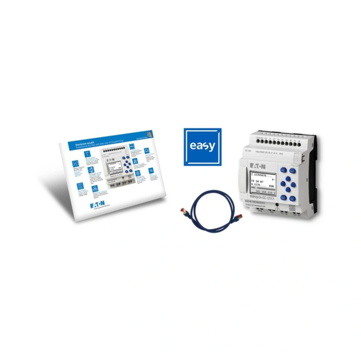 Стартовый комплект Eaton Moeller EASY-BOX-E4-DC1 DC включает патч-кабель EASY-E4-DC-12TC1, лицензия на серию easySoft.