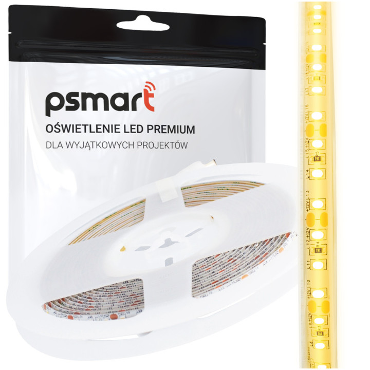 PSMART Taśma Pasek LED 12 В WW 3000K 2835 IP65 8 мм 120 светодиодов/м 5 м