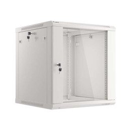 Lanberg :: Rack Cabinet 19” Sienas stiprinājums 12U/600X600 (plakans iepakojums) V2 Pelēks, Stikla durvis