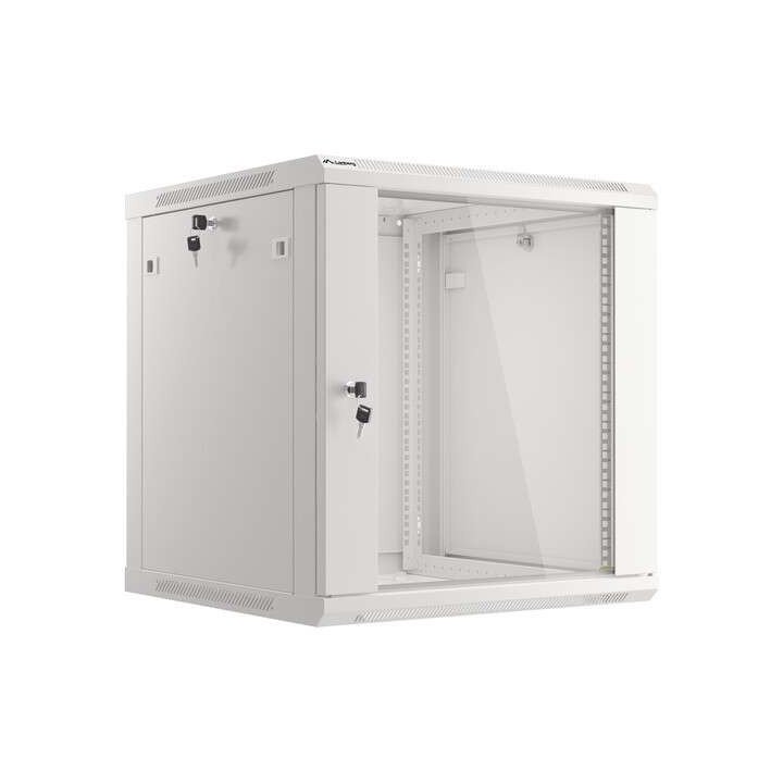 Lanberg :: Rack Cabinet 19” Sienas stiprinājums 12U/600X600 (plakans iepakojums) V2 Pelēks, Stikla durvis
