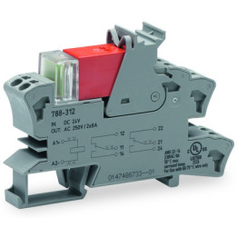 PĀRSLĒDZĒJRELEJS ar LED indik. DIN ligzda 24VDC 8A 2CO