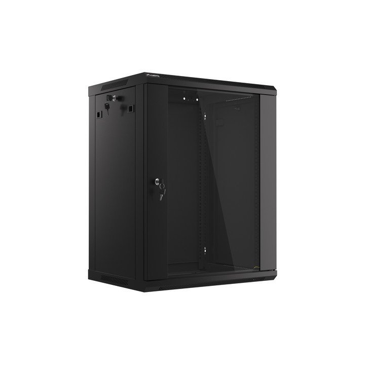 Lanberg 15U 600x450 Sienu Montējams Skaits Melns Stikla Durvis