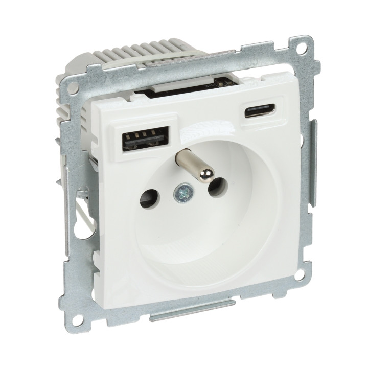 KONTAKT Simon DGZ1ZUSB2CA.01/11-SIMON54 USB ligzda 16A balta