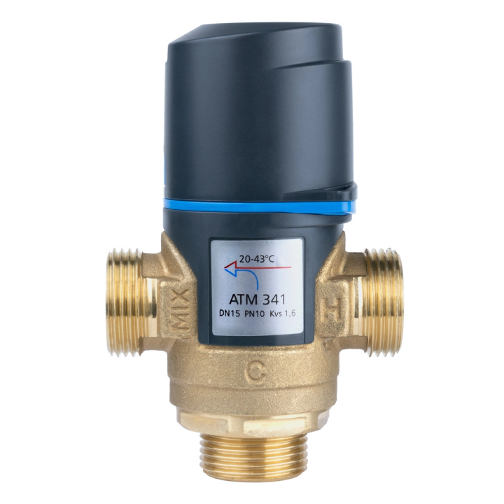 AFRISO ATM 341 – termostata maisīšanas vārsts, DN15, G 3/4", 20–43°C, Kvs 1,6