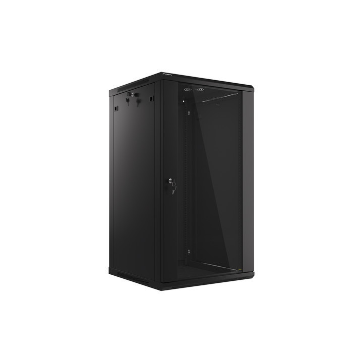 Lanberg :: Стеллаж 19” настенный 22U/600X600 (плоский) V2 Черный LANBERG
