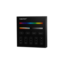 Sienas kontrolieris RGB+CCT 4-zonu, melns 2xAAA B4B