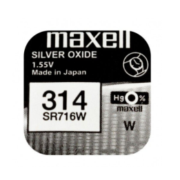 Maxell 314 / SR716W 1,55V 22mAh 0% Hg hõbeoksiidi aku