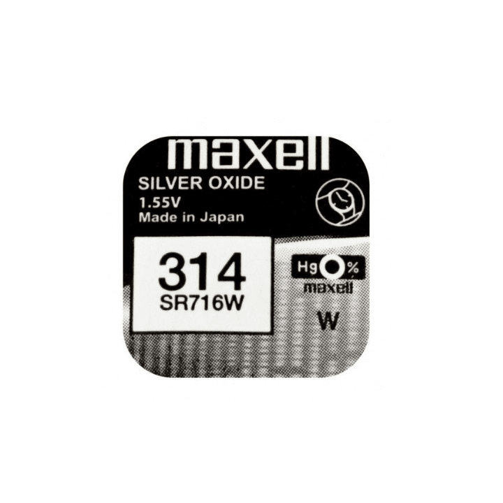 Maxell 314 / SR716W 1,55 В 22 мАч 0% рт.ст. Аккумулятор на основе оксида серебра