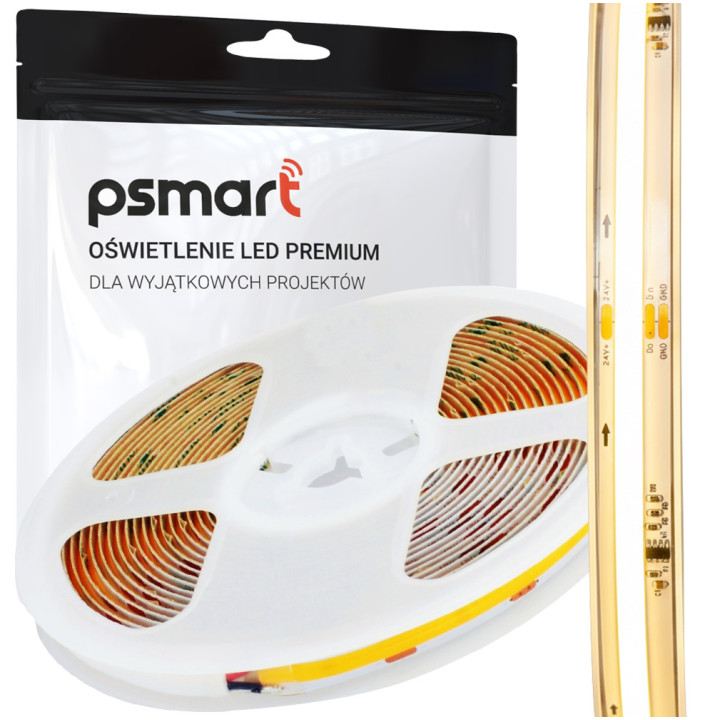 Светодиодная лента PSMART COB 24V MONOIC 3000K WS2811 IP20 10мм 360LED/м 5м