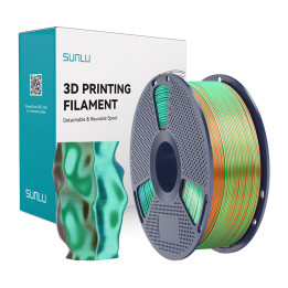 Sunlu PLA+ Silk Tri-Color Filament (Orange-Blue-Green)