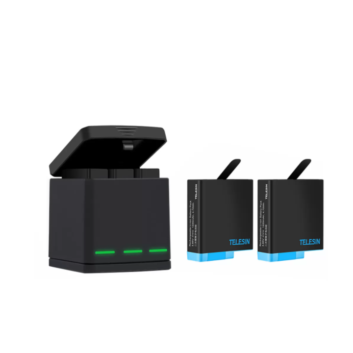 Telesin Box kolme kanaliga laadija GoPro Hero 5/6/7/8 + 2 aku jaoks (GP-BNC-801)