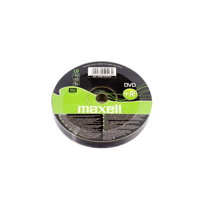 Maxell DVD+R 120min 4,7GB 16x matrica, kettad pakendid 10 gab.