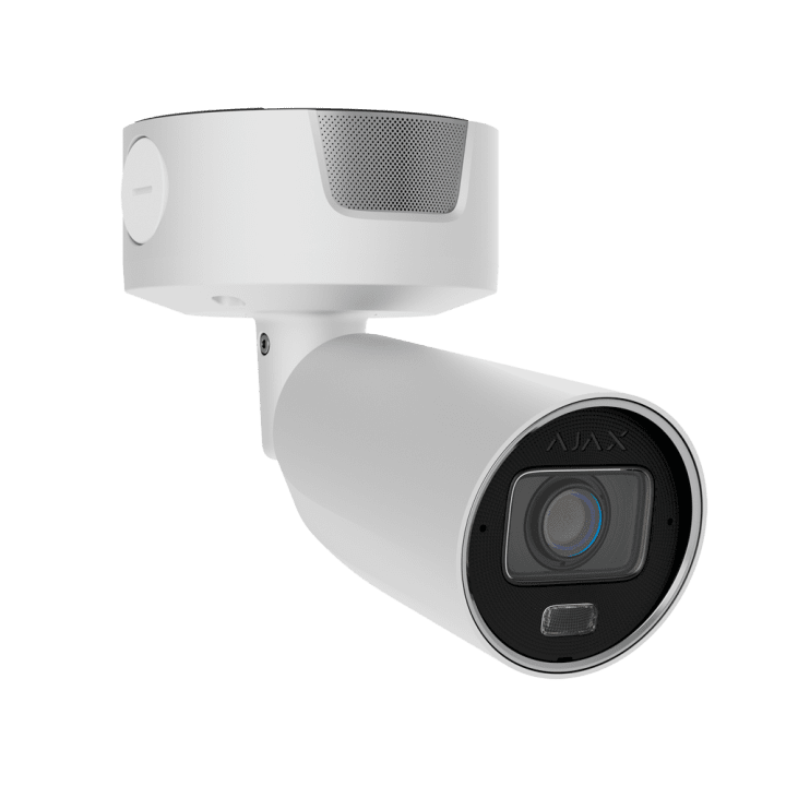AJAXCCTV AJ-BULLETCAM-8-HLVF-S-W 8 megapikselin Bullet IP -kamera 2,8–12 mm:n Varifocal-objektiivilla, kaksoisvalaistus, 60 m IR