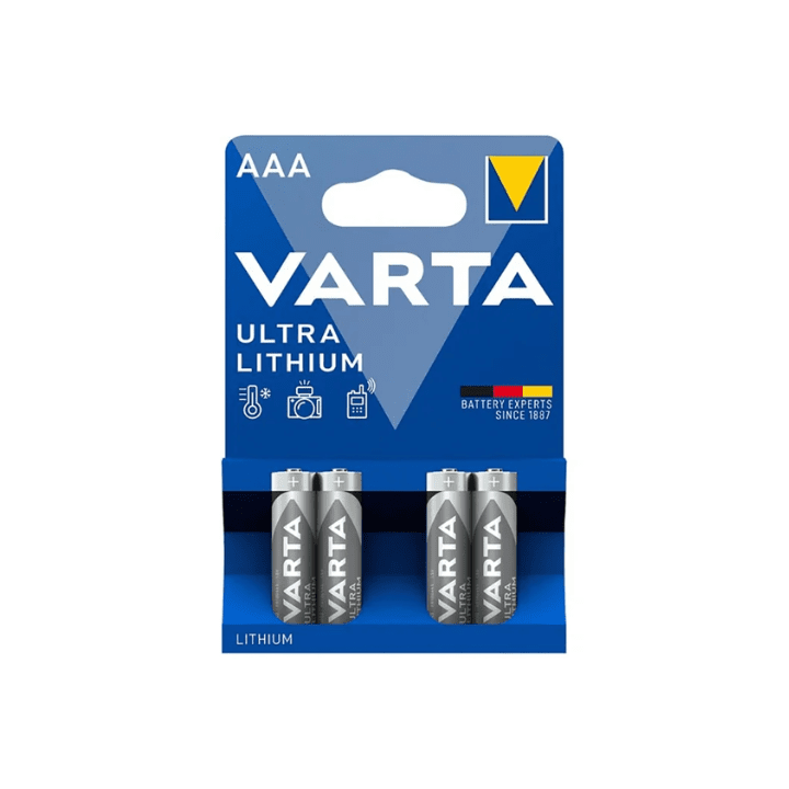Varta Ultra Lithium AAA / LR03 / FR10G445 1.5V 1100mAh litija baterijas 4 gab.
