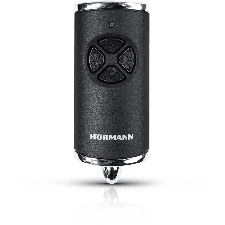 Hörmann HSE 4 BS – 4-канальный пульт дистанционного управления 868 МГц BiSecur, черный матовый, с хромированными крышками