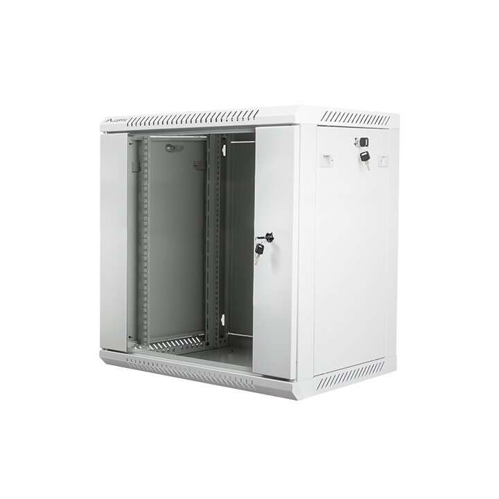 Lanberg 19" 12U 600x450 Wall-Mount Rack Cabinet, Glass Door, Grey (Flat-Pack V2)