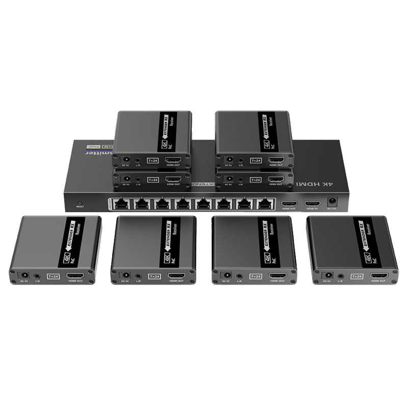 LENKENG HDMI-SPL-1x8-4K30-CAT6 1x8 HDMI sadalītājs-pagarinātājs pa