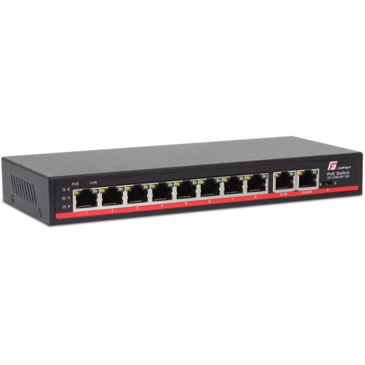 GETFORT GETFORT-210D-8P-120 PoE Switch 8FE PoE + 2GE Uplink 120W PoE+