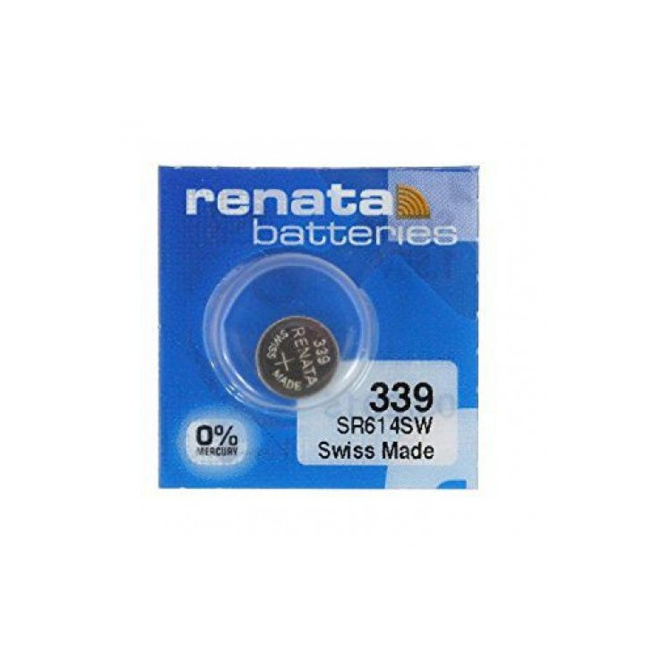Renata 339 SR614SW Low Drain 1.55V Silver 0% Hg watch pulksteņu baterija. Ražots Šveicē
