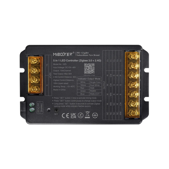 Kontrolieris 5in1 RGB+CCT 12-48V 30A Zigbee 3.0 + 2.4G HZ5
