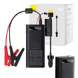 Power Inverter Baseus 500W (220V CN/EU) (musta)