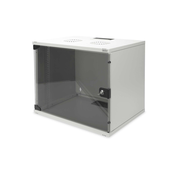 Digitus DIG-DN-19-09U-S-1 19 collas 9U sienas skapis stikla durvis