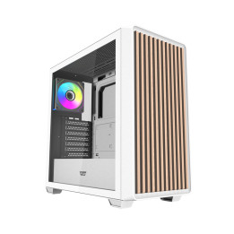 darkFlash DS900WD ATX Computer Case White + 4 Fans