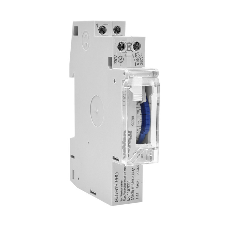 MDTH1R mechaninis dieninis laikmatis su atsargine 100h, 16A, AC230V
