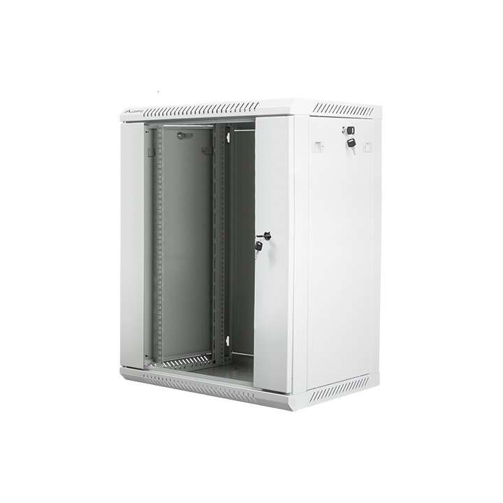 Lanberg 19" Wall-Mount Rack Cabinet 15U/600x450 V2 Grey, Glass Door (Flat-Pack)