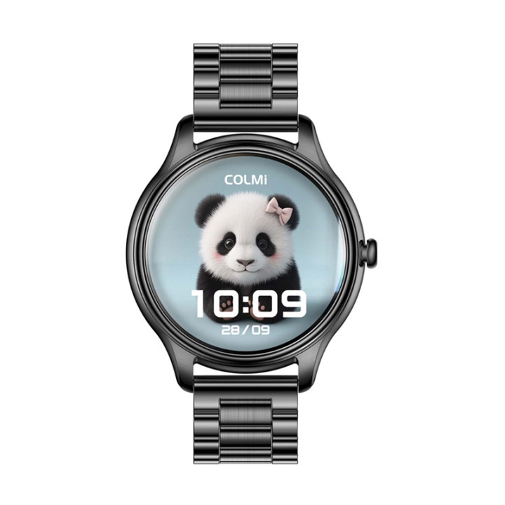 COLMI L28 Smart Watch (Black + Black Steel Strap)