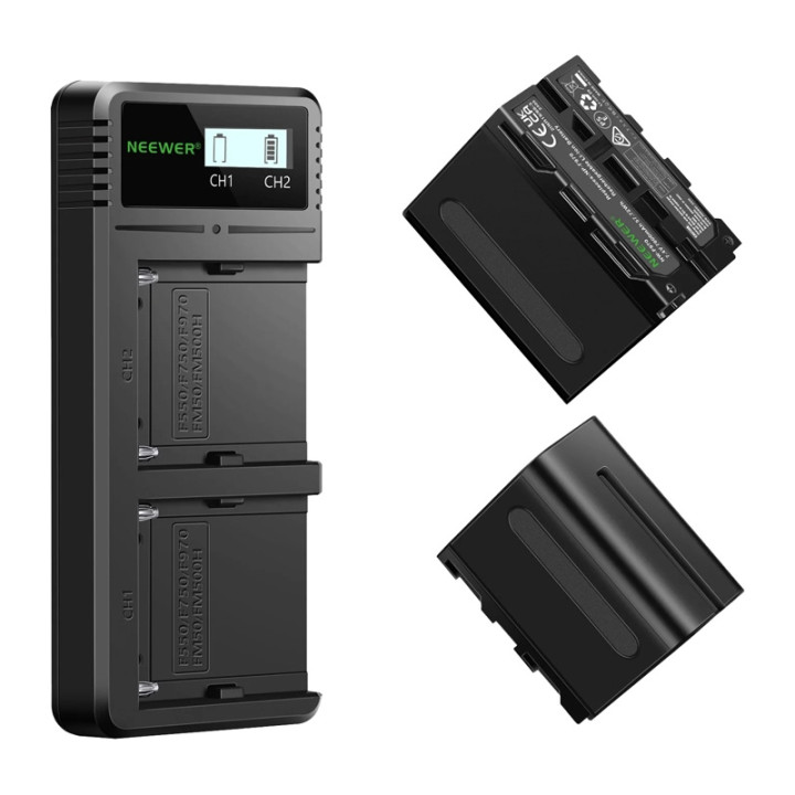Neewer NW-F970 2-Pack Battery Set with Charger