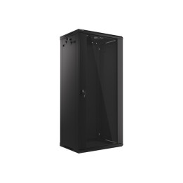 Lanberg :: Стеллаж 19” настенный 27U/600X450 (плоский) V2 Черный LANBERG