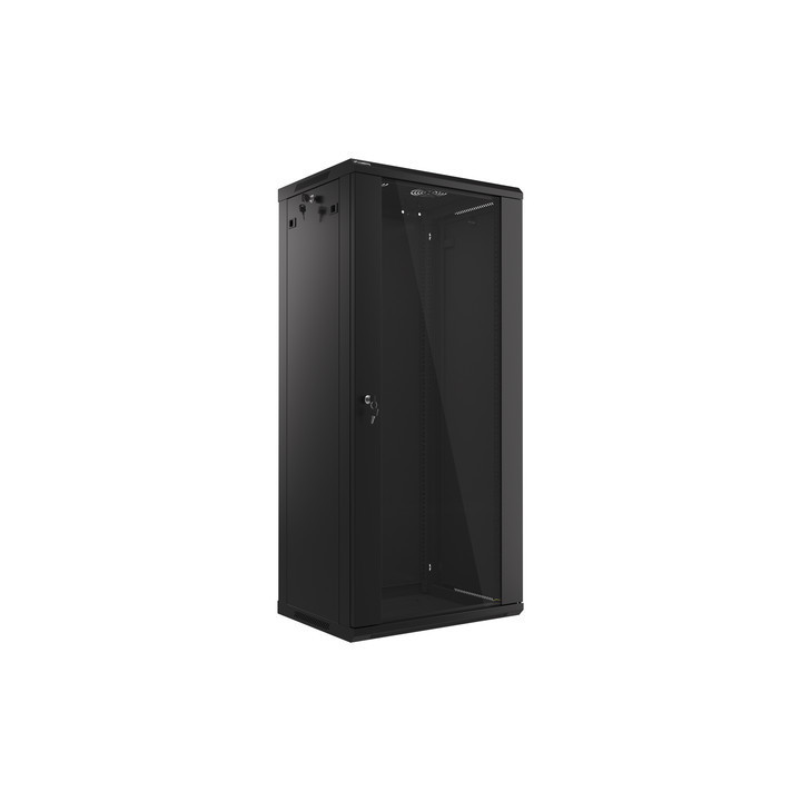 Lanberg :: Стеллаж 19” настенный 27U/600X450 (плоский) V2 Черный LANBERG
