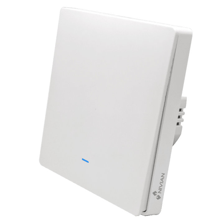 NIVIAN RETAIL NVS-WALLSWITCH-101EASY-WR Smart Wi-Fi -seinäkytkin, kosketusohjain, valkoinen