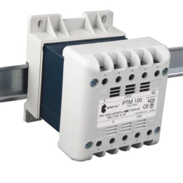 PTM 120, 230 В, 24 В, однофазный трансформатор IP21 для DIN-рейки, корпус TH-35