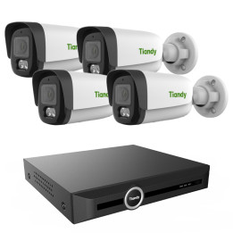 Tiandy 8Mpx Surveillance Kit 4 IP Cameras 20-Channel 4K NVR