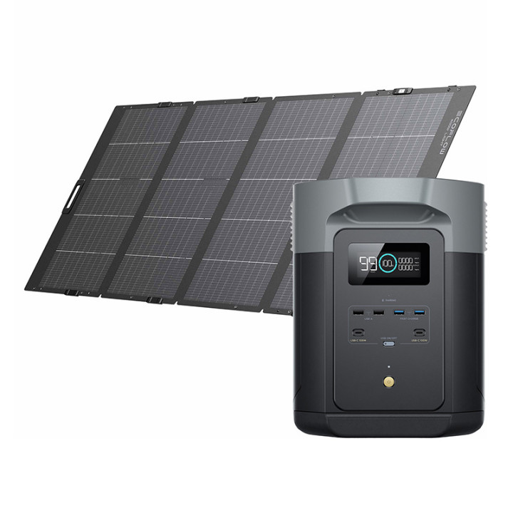 EcoFlow Delta 2 Max + 400 W saliekamā saules paneļa komplekts