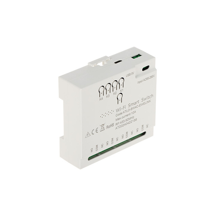 ATLO ATLO-SW4C-EWELINK Smart Wi-Fi Wall Switch, 4-Gang, eWeLink App Control