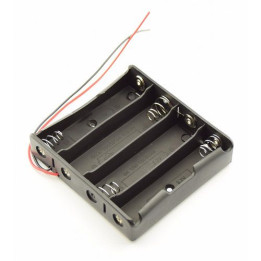 4x 18650 turētāja futrālis ar kontaktu vadu vadiem 150 mm