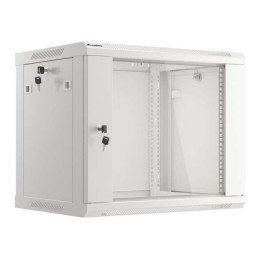 Lanberg :: Rack Cabinet 19” Sienas stiprinājums 9U/600X450 (plakans iepakojums) V2 pelēks, stikla durvis