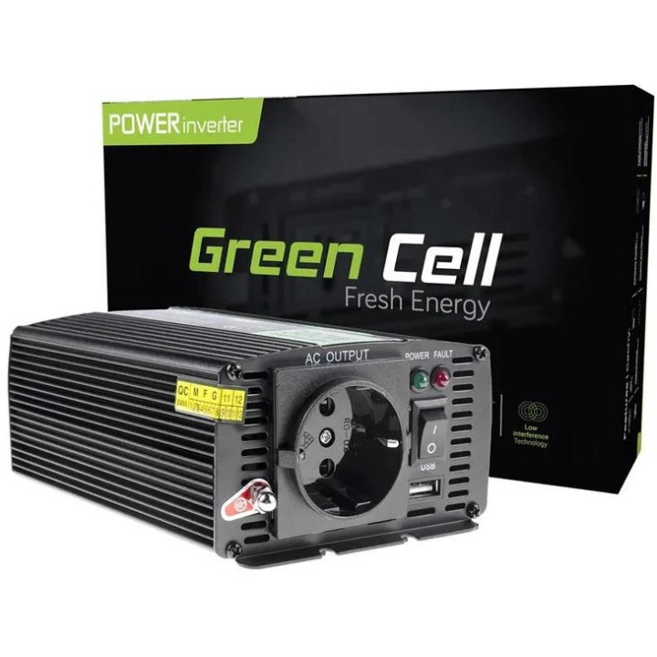 Green Cell INV02DE Strāvas invertors 24V uz 230V 300W/600W Modificēts sinusoidāls vilnis
