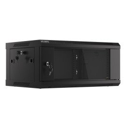 Lanberg 19" 4U Wall-Mount Network Cabinet 600x450 Glass Door Black