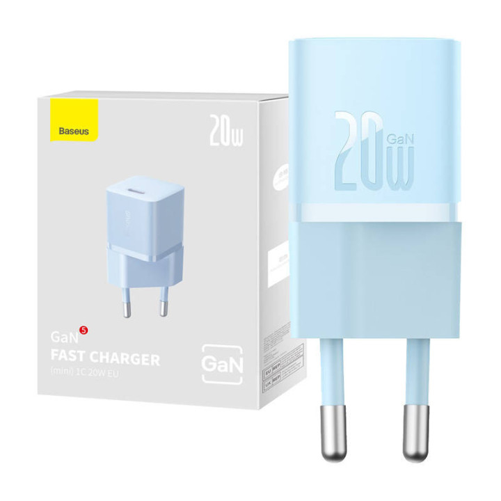 Мини зарядное устройство Baseus GaN5 20W (синее)
