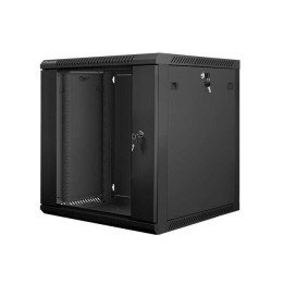 Lanberg 19" 12U Sienas Skapis 600x600 Melns Stikls